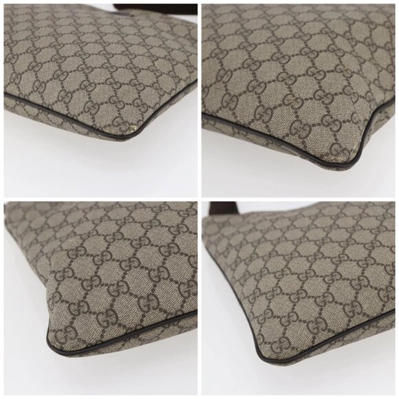 GUCCI GG Supreme Shoulder Bag PVC Beige Gold Auth - Picture 15 of 16